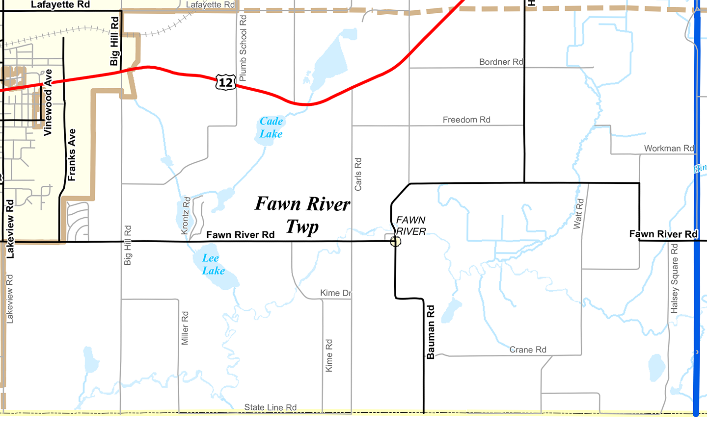 2009 Fawn River Township Michigan map