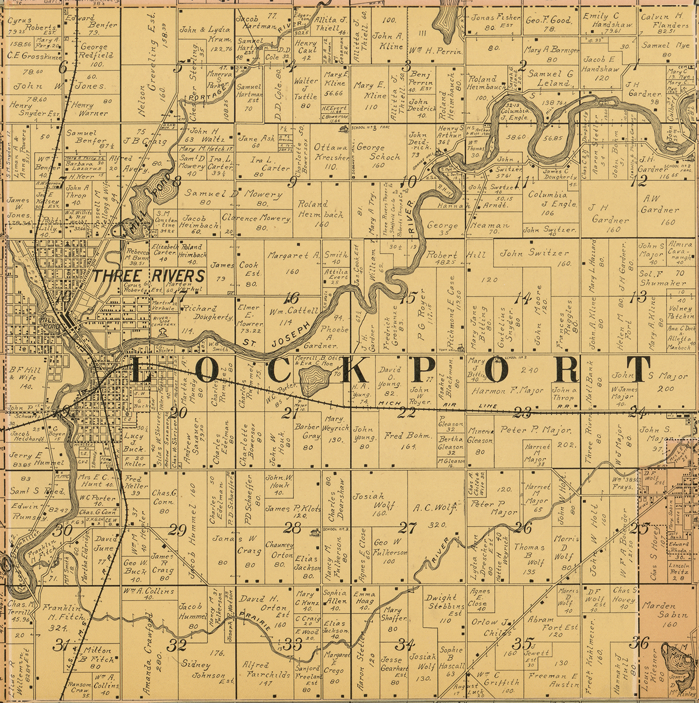 1897 Lockport Township Michigan landownership map