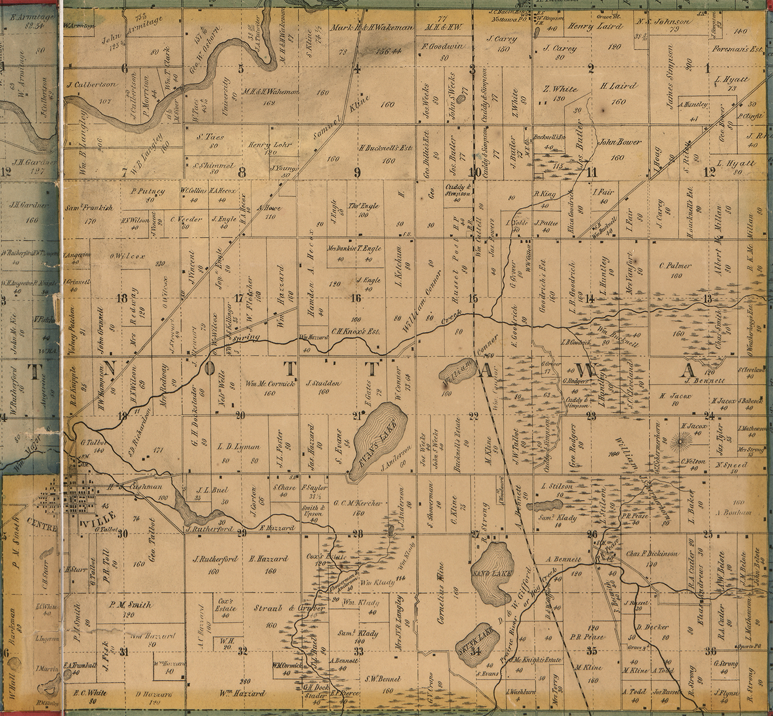 1858 Nottawa Township Michigan landownership map
