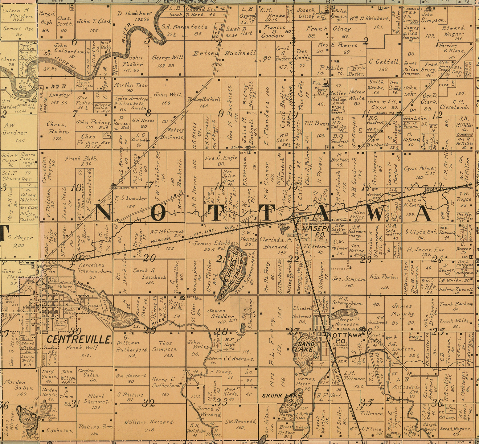 1897 Nottawa Township Michigan landownership map