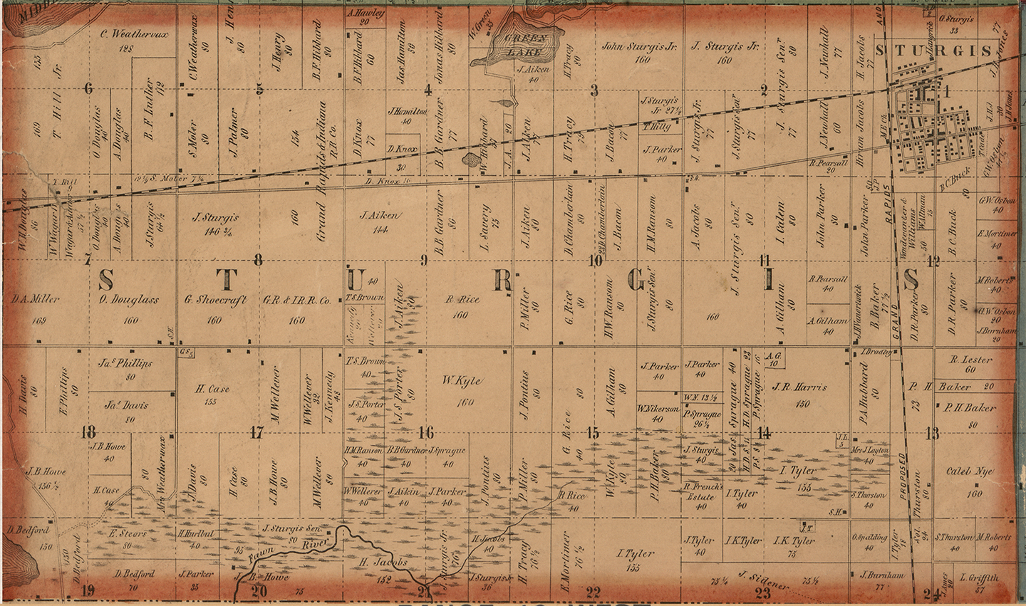 1858 Sturgis Township Michigan landownership map