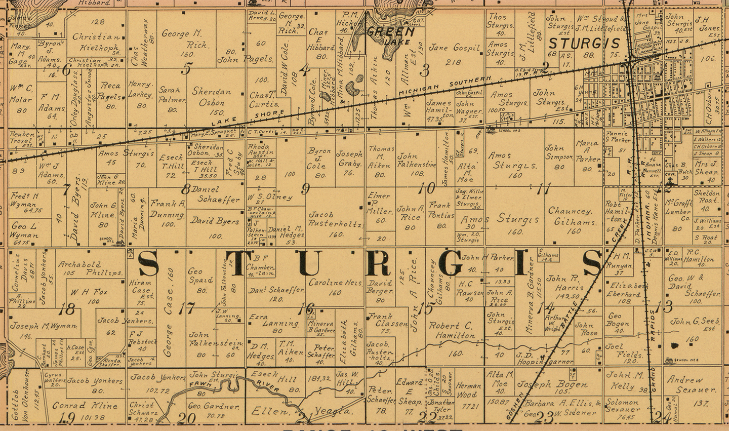 1897 Sturgis Township Michigan landownership map