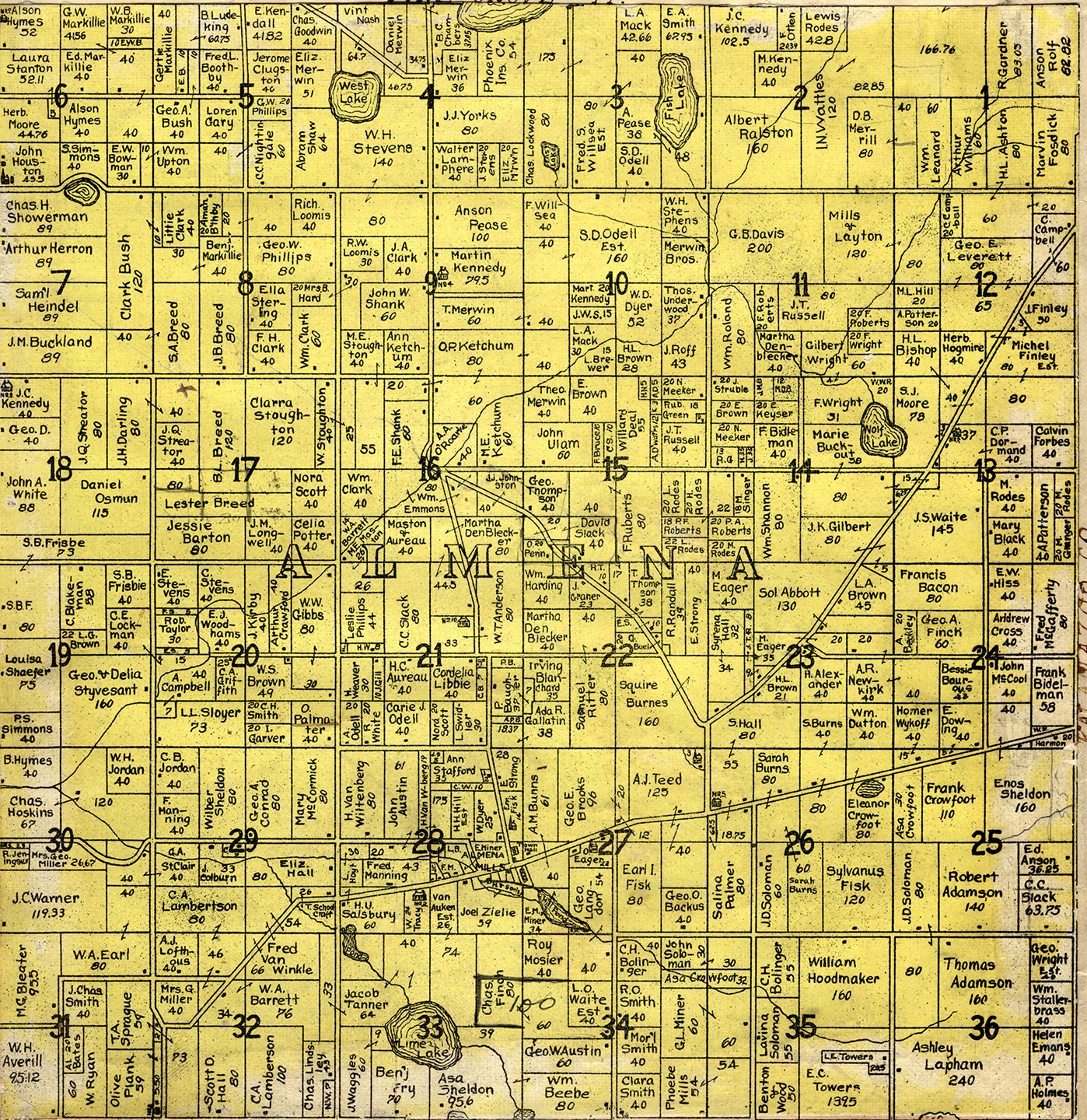 1906 Almena Township, Michigan landownership map
