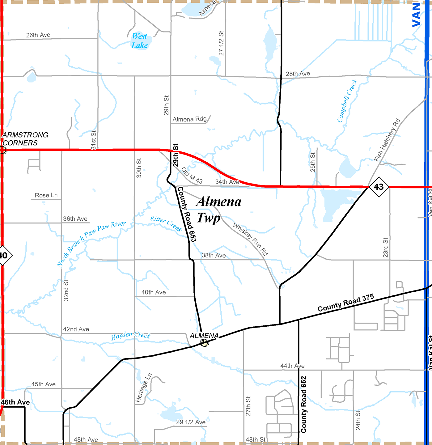 2009 Almena Township, Michigan map