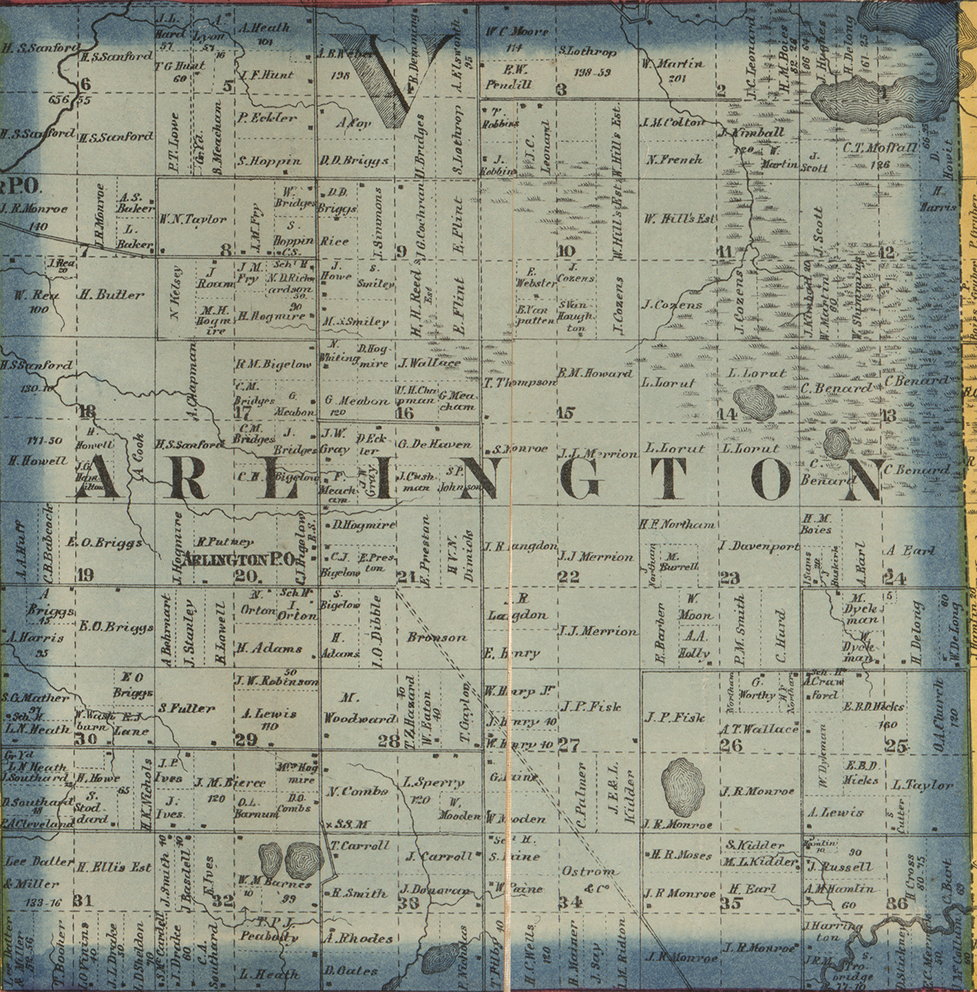 1860 Arlington Township, Michigan landownership map