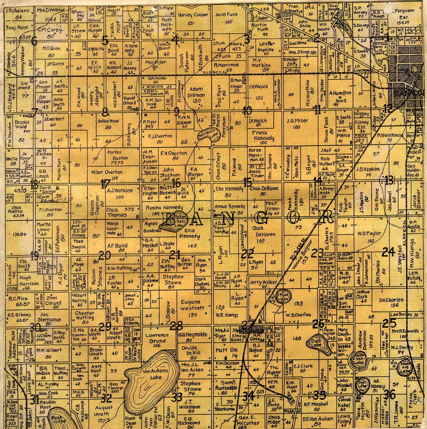 1906 Bangor Township, Michigan landownership map