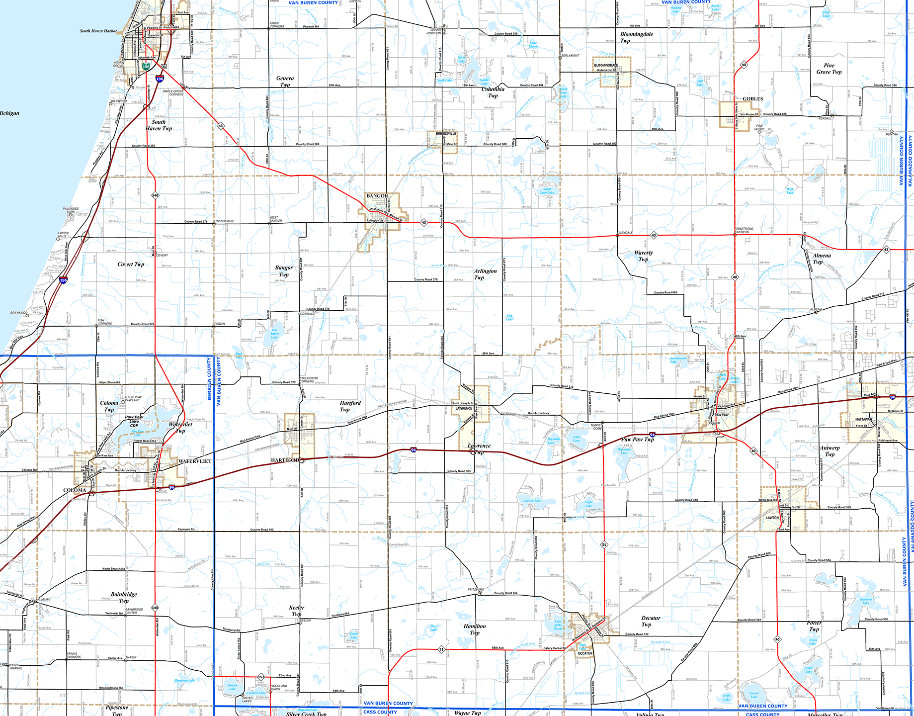 2009 Van Buren County Michigan map