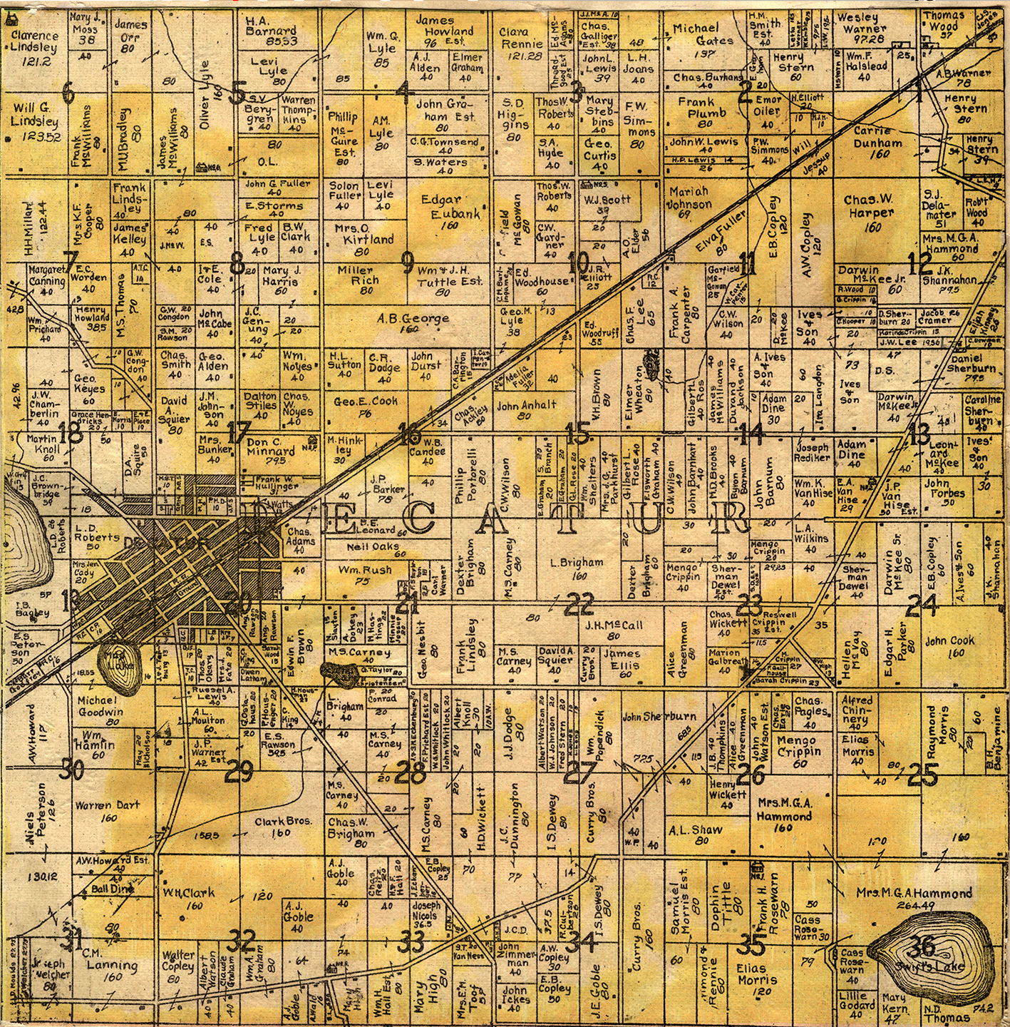 1906 Decatur Township, Michigan landownership map