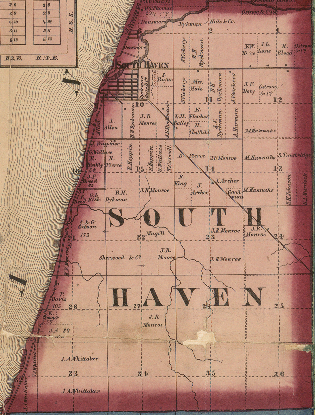 1860 South Haven Township, Michigan landownership map