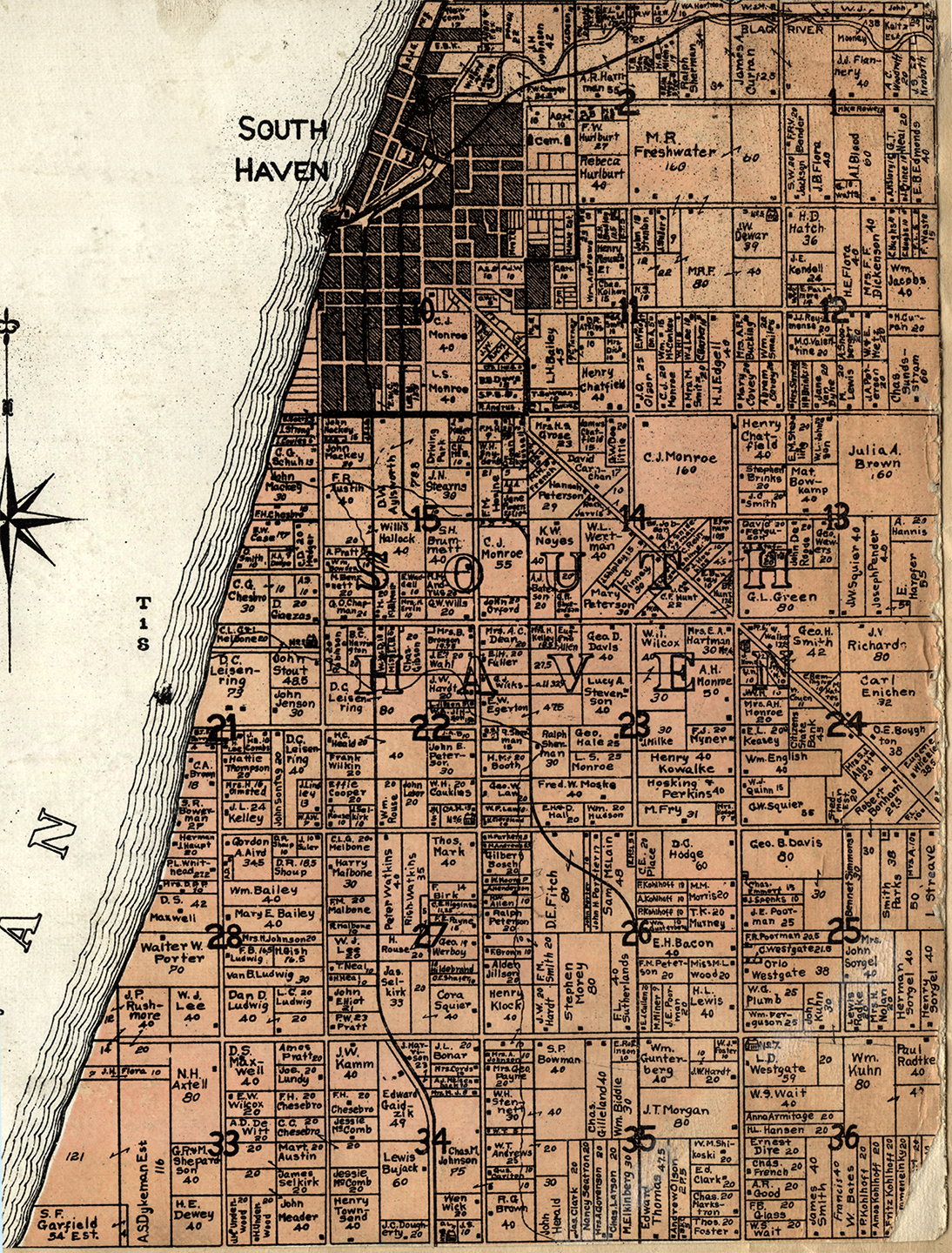 1906 South Haven Township, Michigan landownership map