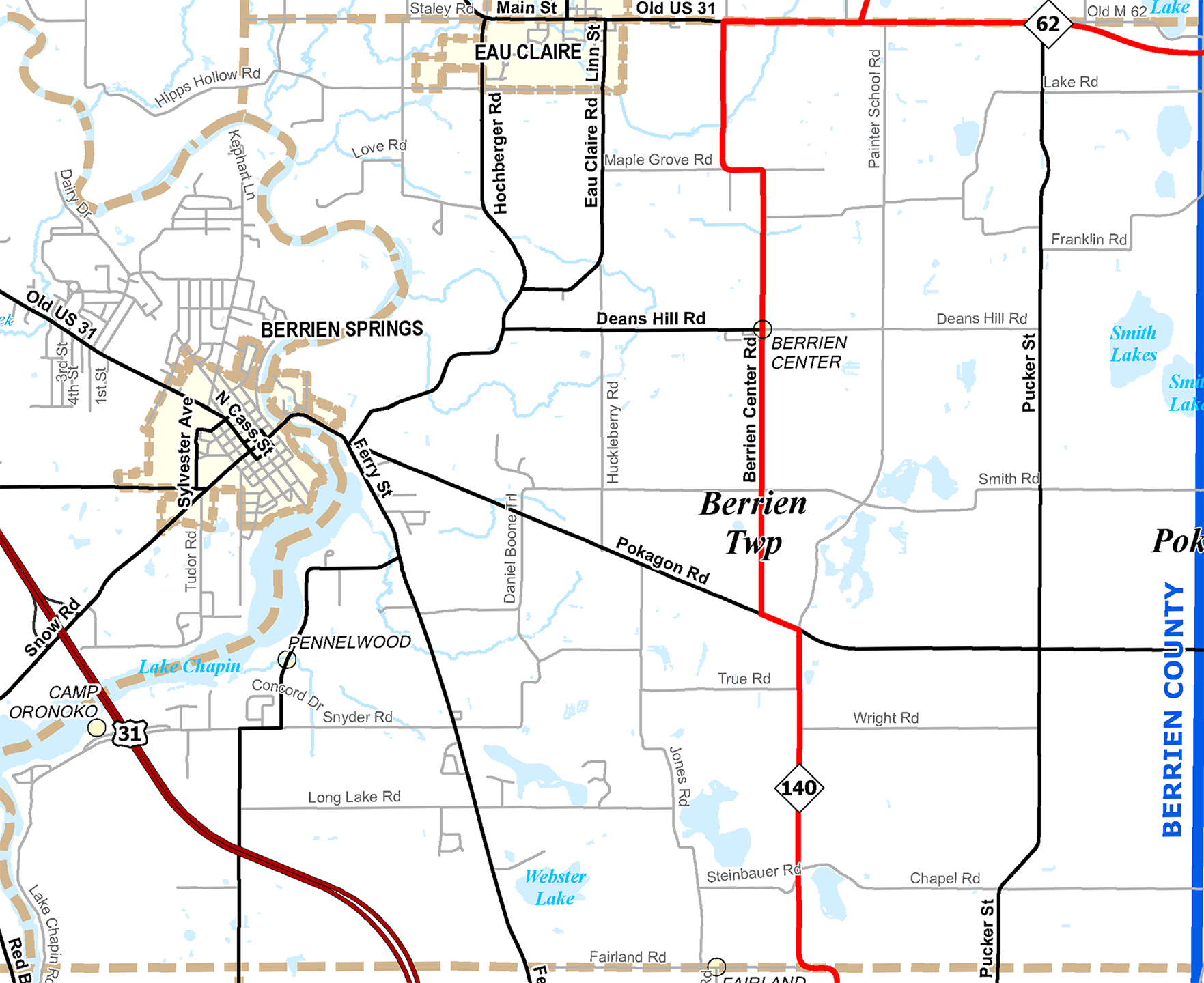 Berrien Township, Berrien County, Michigan Maps